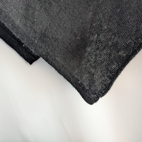 Celeste Wool Cashmere Black & Grey Colorblock Knit Shawl Poncho - Picture 4 of 9